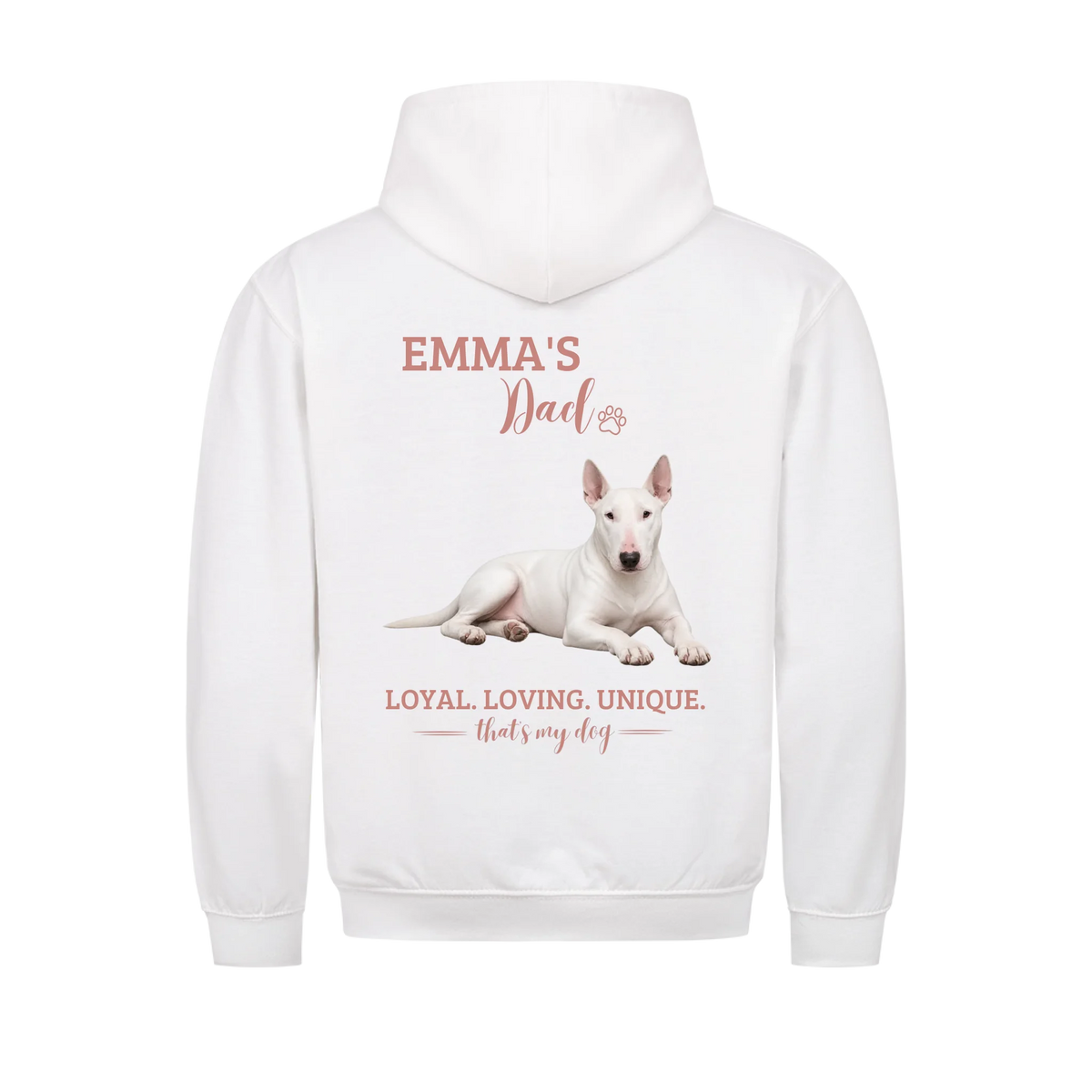 Dog/Cat Dad - Personalisierbarer Hoodie - Namen und Foto im Regular Fit - Backprint