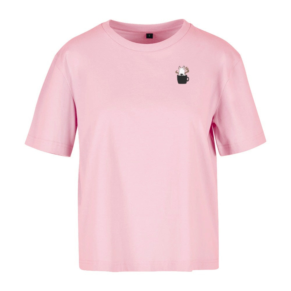 Powered by dogs and Coffee - Ladies Overdized T-Shirt