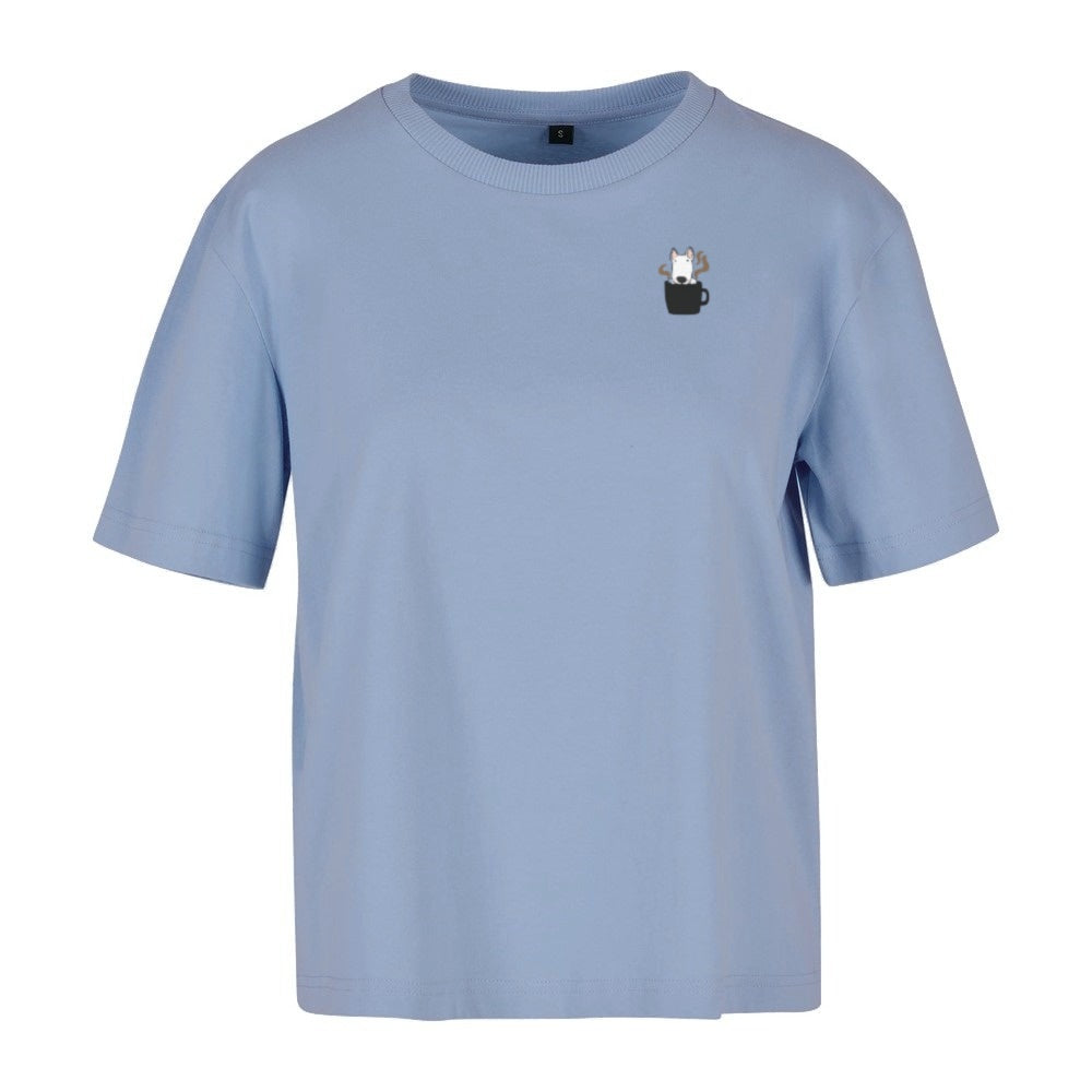 Powered by dogs and Coffee - Ladies Overdized T-Shirt