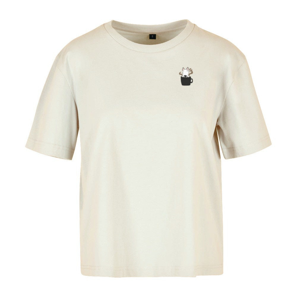 Powered by dogs and Coffee - Ladies Overdized T-Shirt