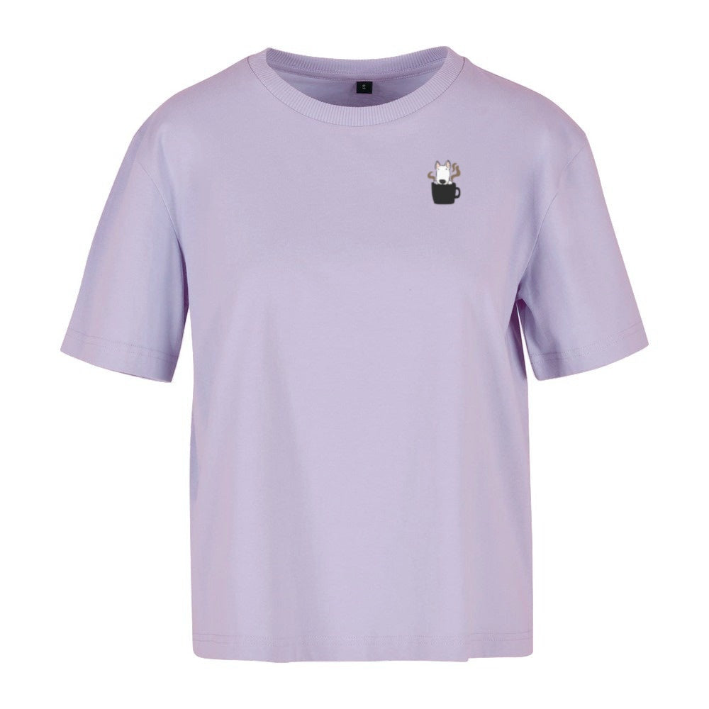 Powered by dogs and Coffee - Ladies Overdized T-Shirt