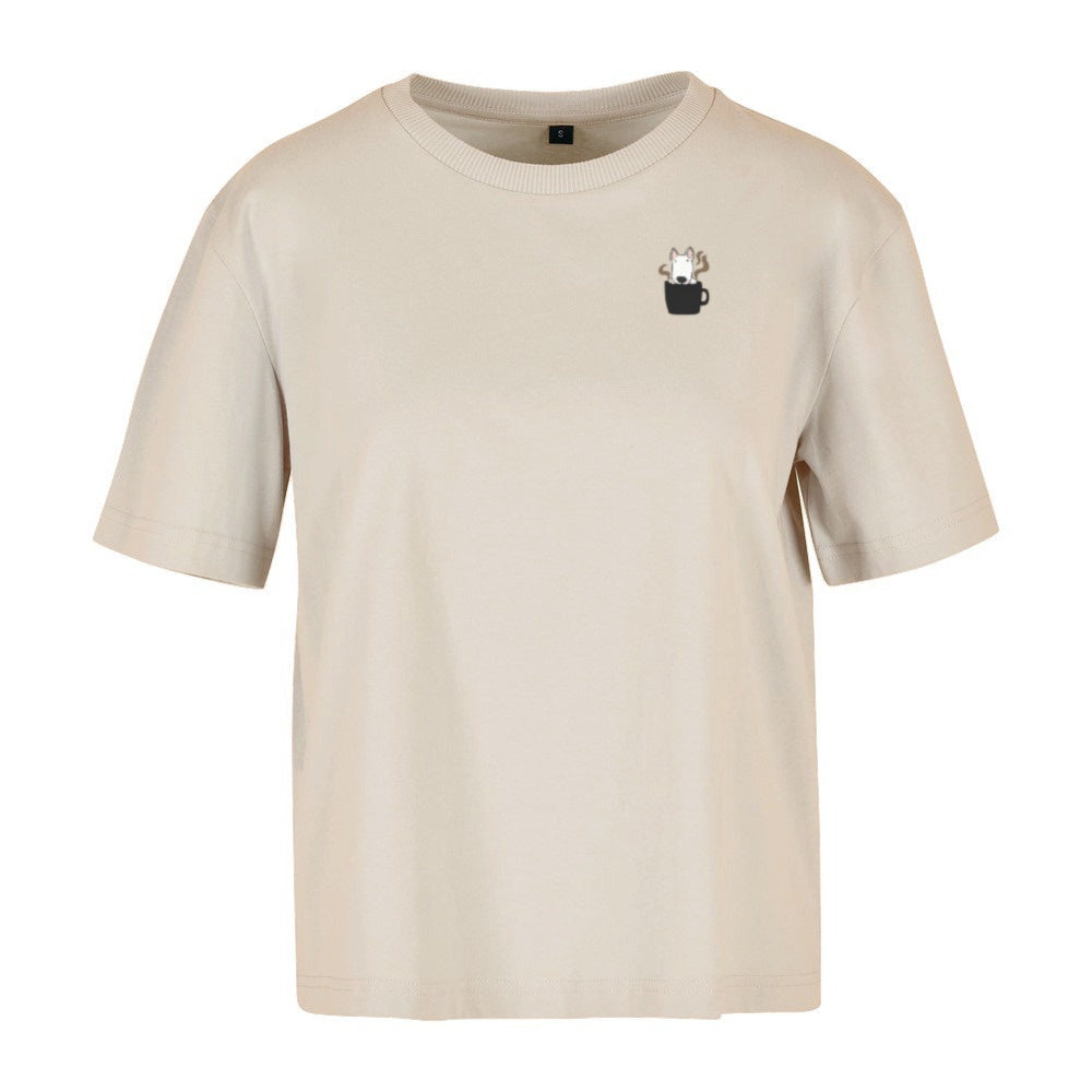 Powered by dogs and Coffee - Ladies Overdized T-Shirt