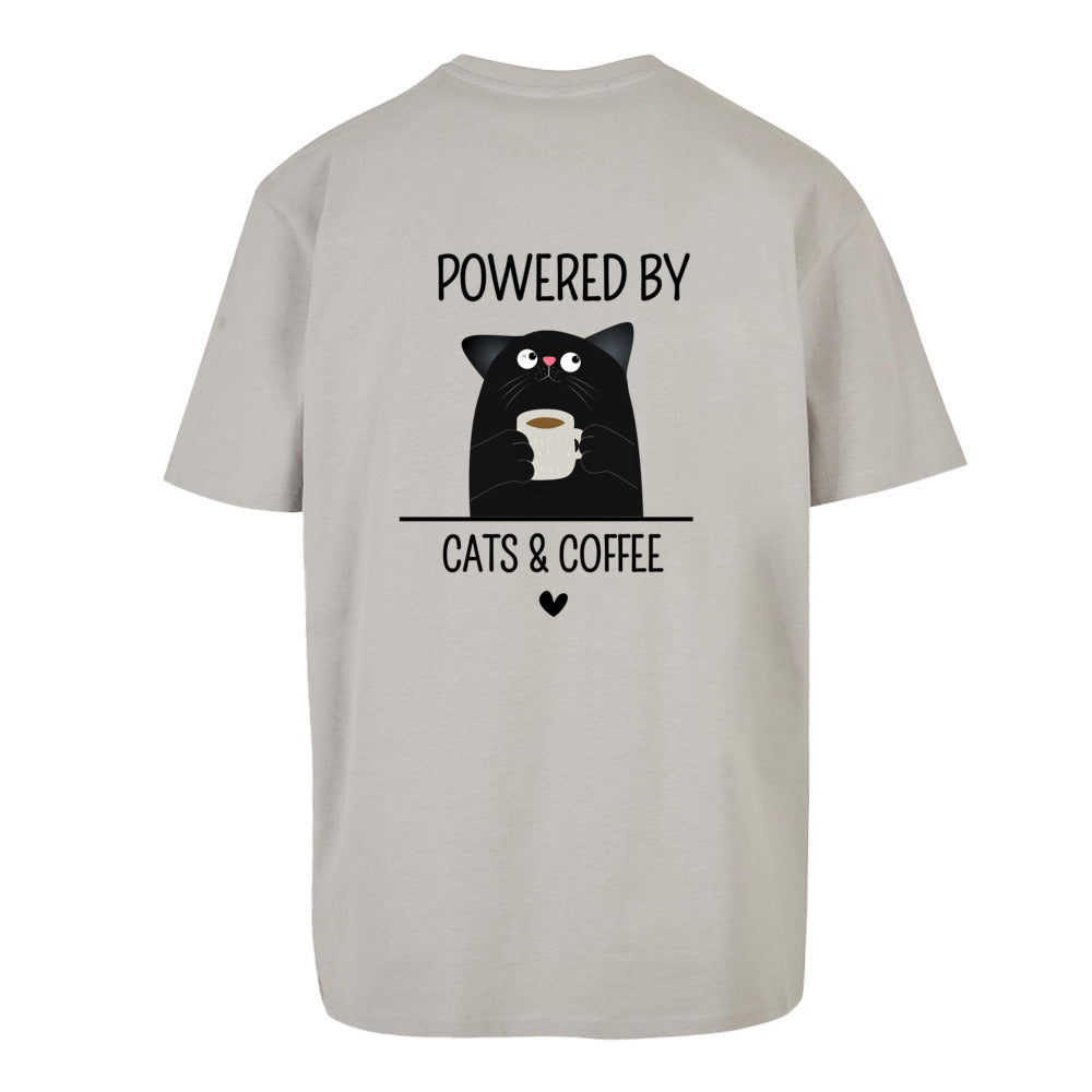 Powered by Cats and Coffee - Oversized T-Shirt