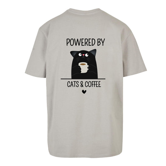 Powered by Cats and Coffee - Oversized T-Shirt