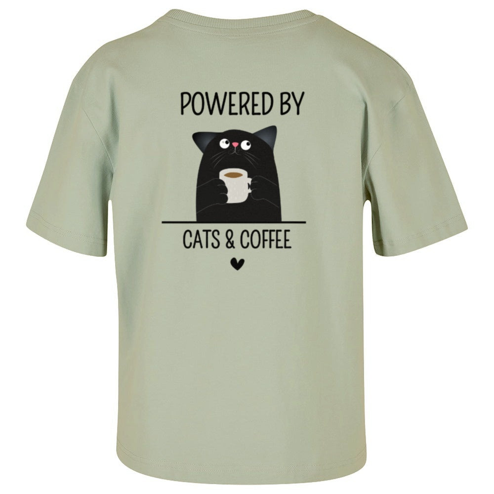 Powered by Cats & Coffee - Ladies Oversized T-Shirt