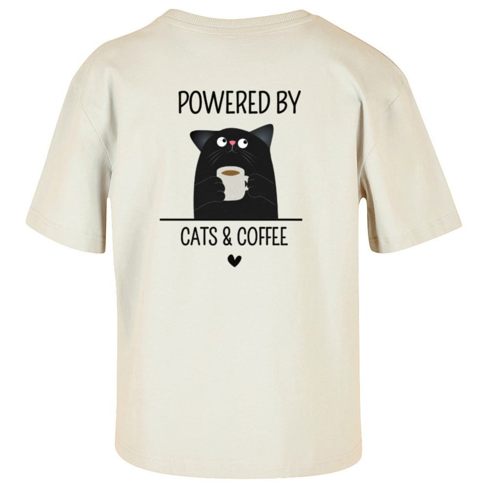 Powered by Cats & Coffee - Ladies Oversized T-Shirt