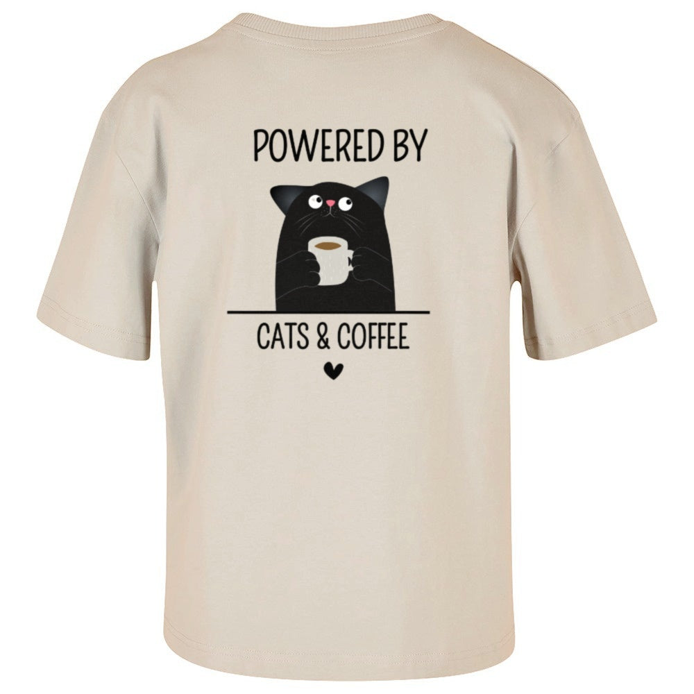 Powered by Cats & Coffee - Ladies Oversized T-Shirt