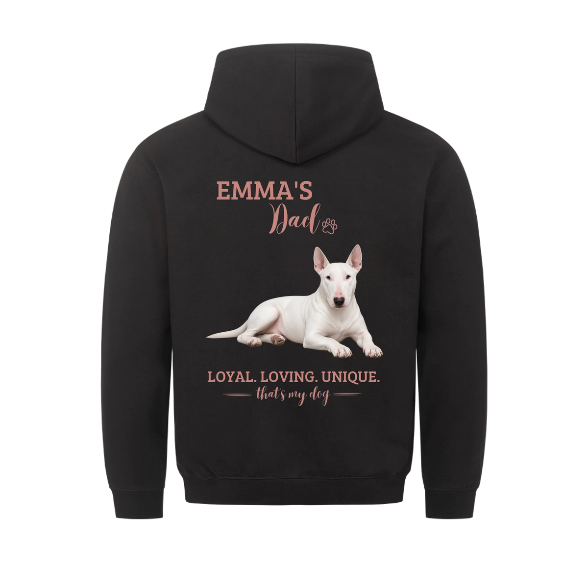 Dog/Cat Dad - Personalisierbarer Hoodie - Namen und Foto im Regular Fit - Backprint