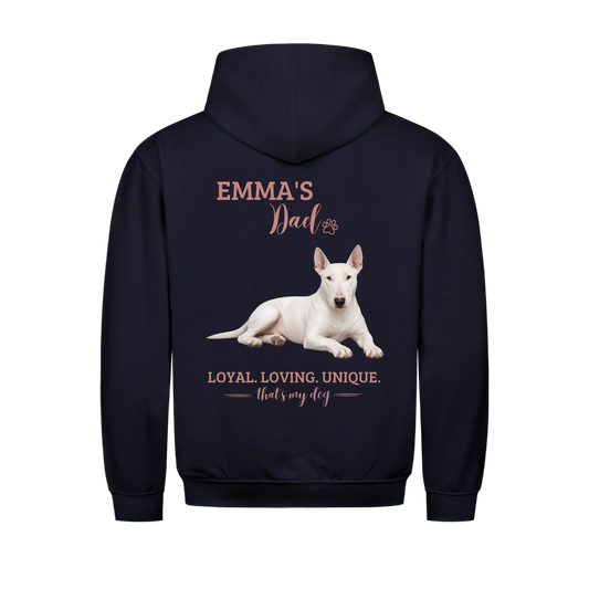 Dog/Cat Dad - Personalisierbarer Hoodie - Namen und Foto im Regular Fit - Backprint