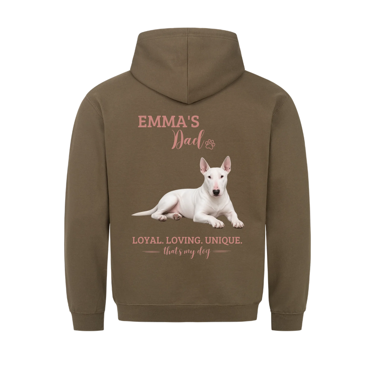 Dog/Cat Dad - Personalisierbarer Hoodie - Namen und Foto im Regular Fit - Backprint