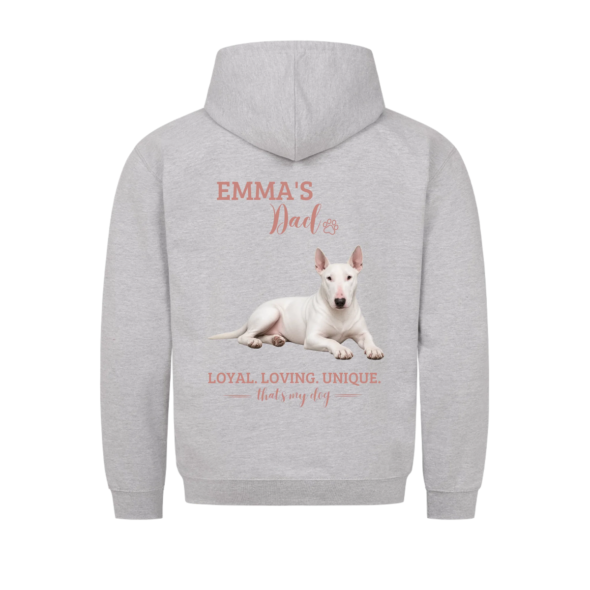Dog/Cat Dad - Personalisierbarer Hoodie - Namen und Foto im Regular Fit - Backprint