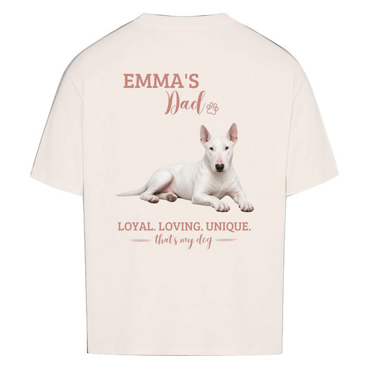 Dog/Cat Dad - Personalisierbares Oversized T-Shirt - mit Name und Foto - Rückenprint