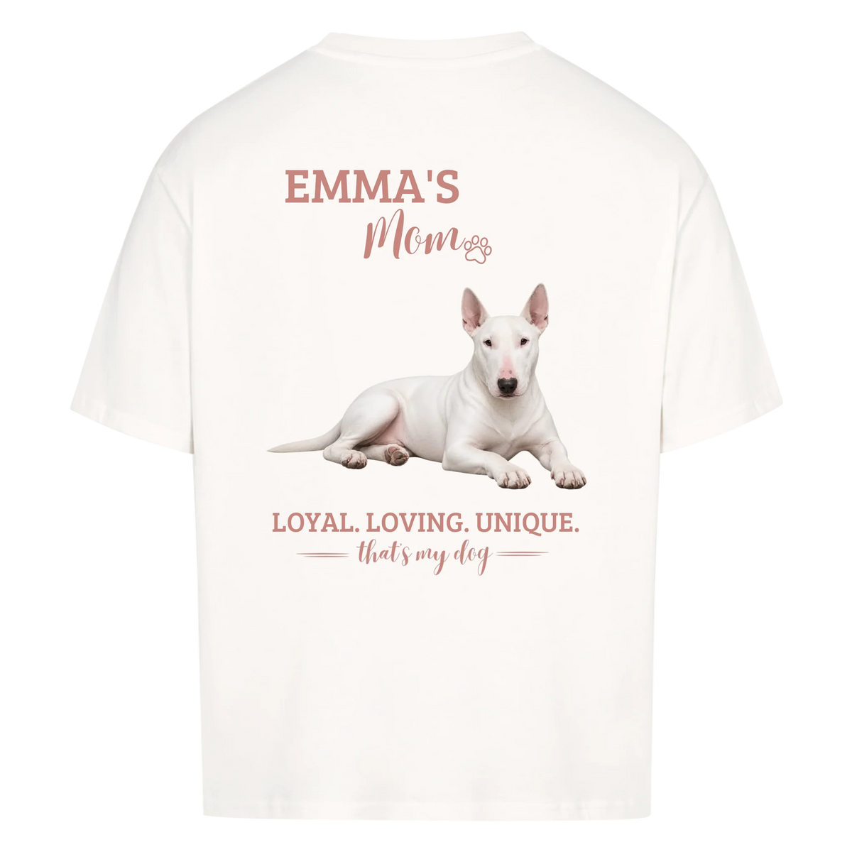 Dog / Cat Mom - Personalisierbares Oversized T-Shirt - mit Namen und Foto - Rückenprint