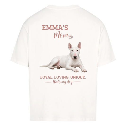 Dog / Cat Mom - Personalisierbares Oversized T-Shirt - mit Namen und Foto - Rückenprint