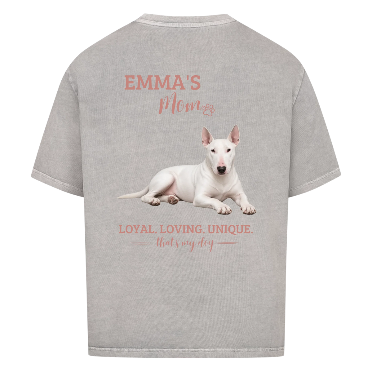 Dog / Cat Mom - Personalisierbares Oversized T-Shirt - mit Namen und Foto - Rückenprint