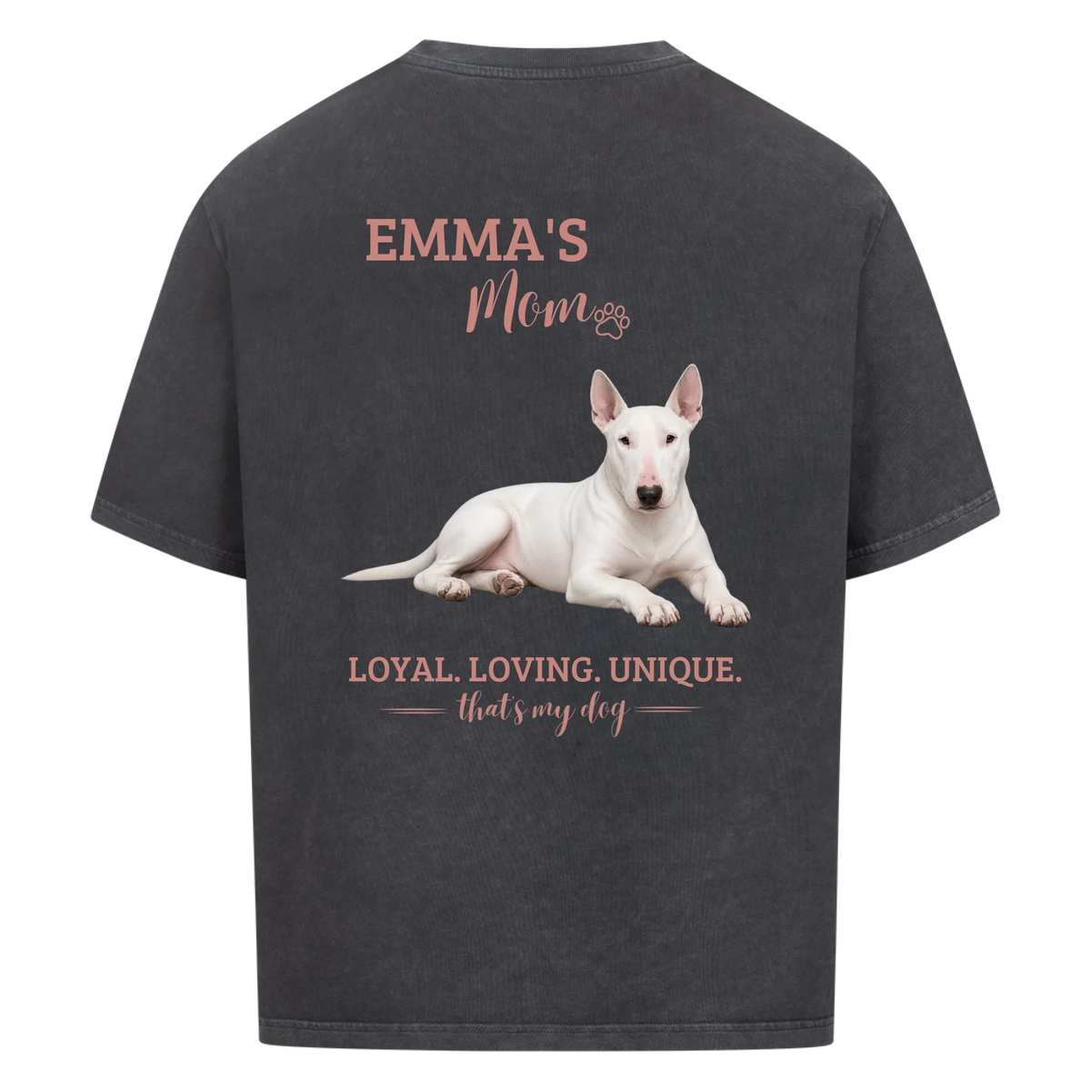 Dog / Cat Mom - Personalisierbares Oversized T-Shirt - mit Namen und Foto - Rückenprint