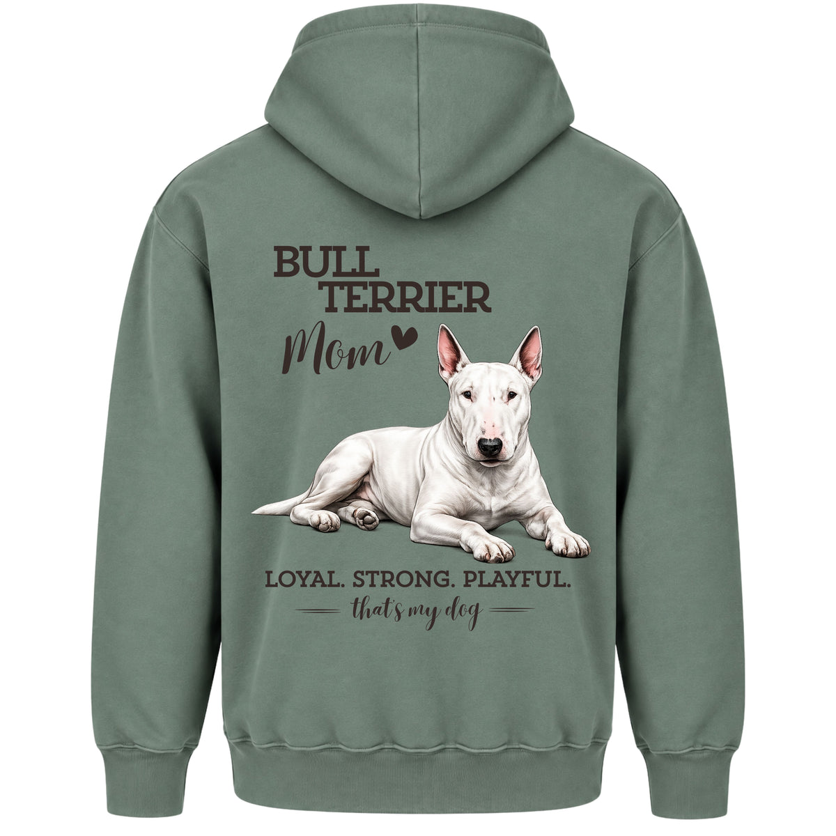 Bullterrier Mom - Regular Fit Hoodie / Front- & Backprint