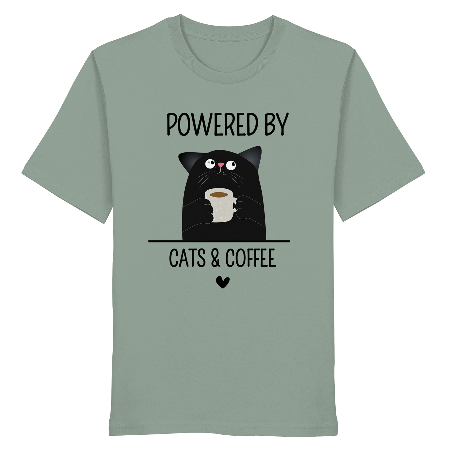Powered by Cats & Coffee - Organic Statement Shirt  - Organic Shirt