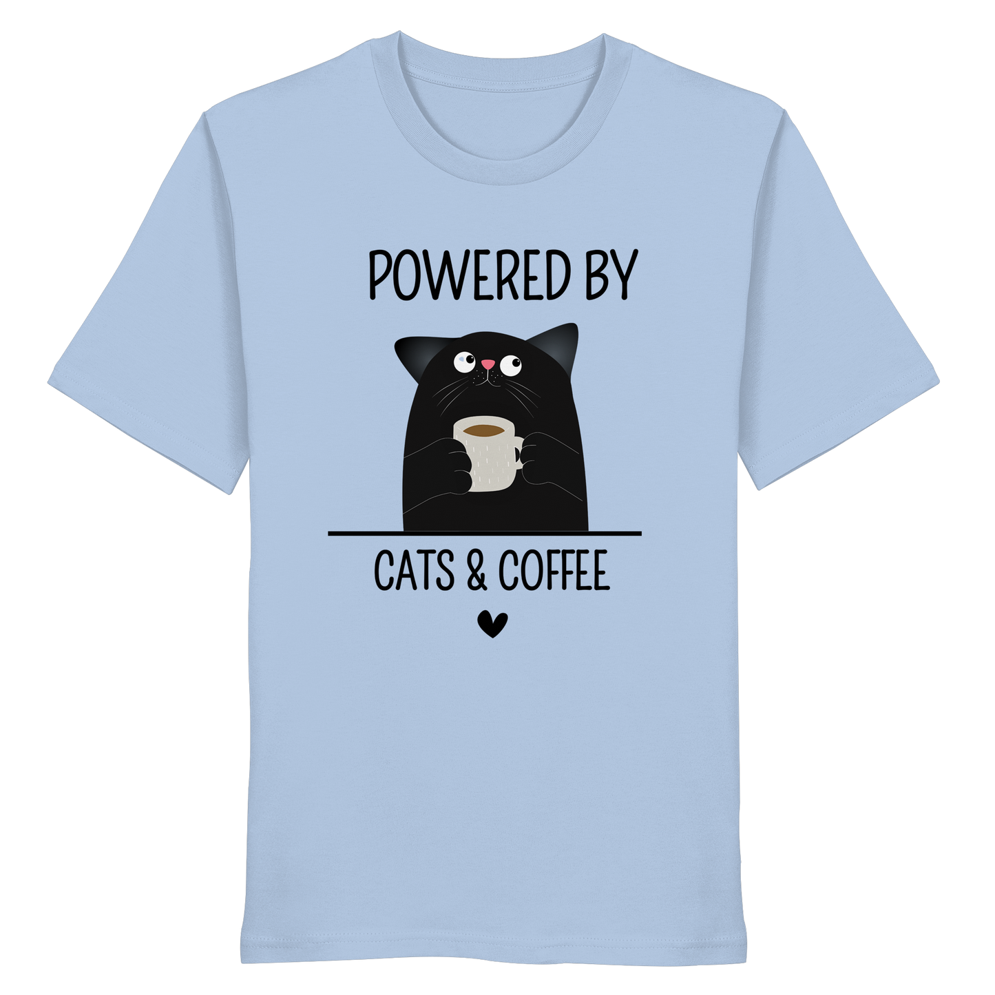 Powered by Cats & Coffee - Organic Statement Shirt  - Organic Shirt