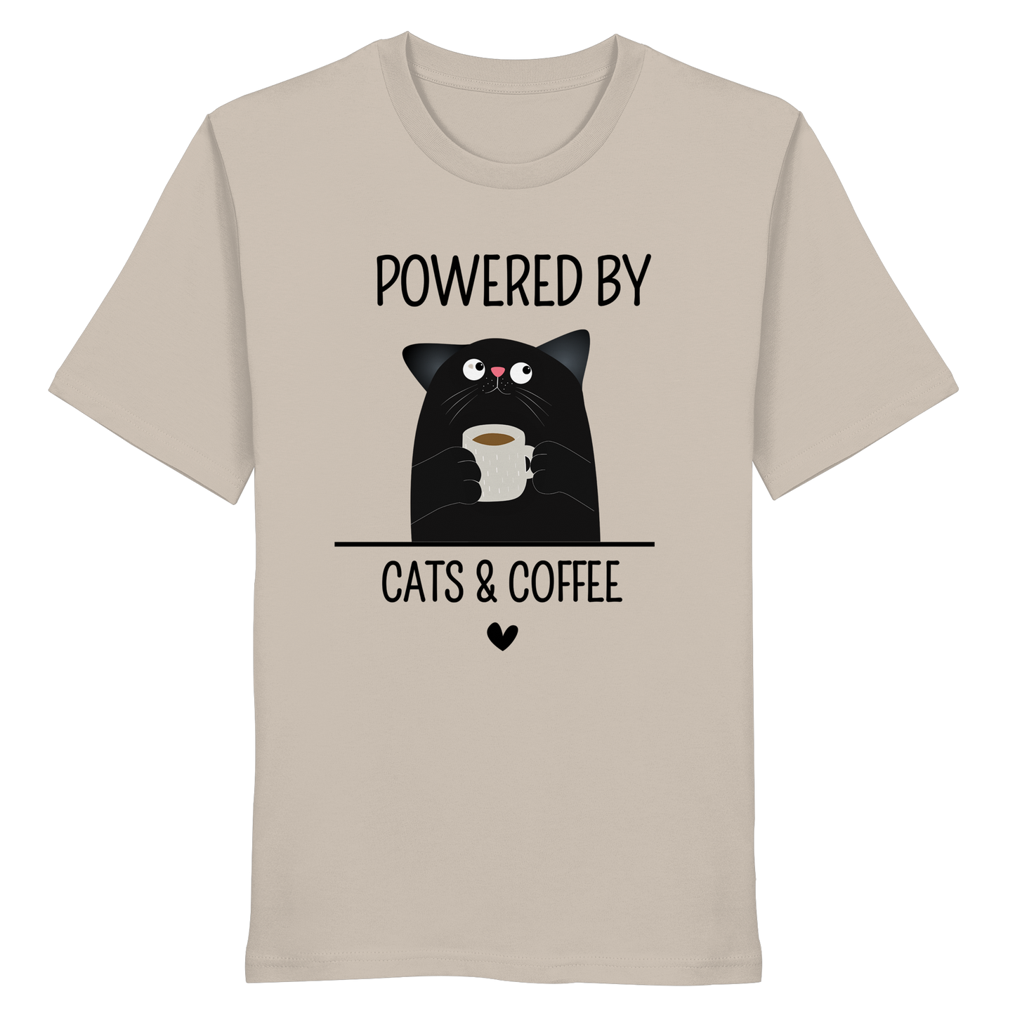 Powered by Cats & Coffee - Organic Statement Shirt  - Organic Shirt