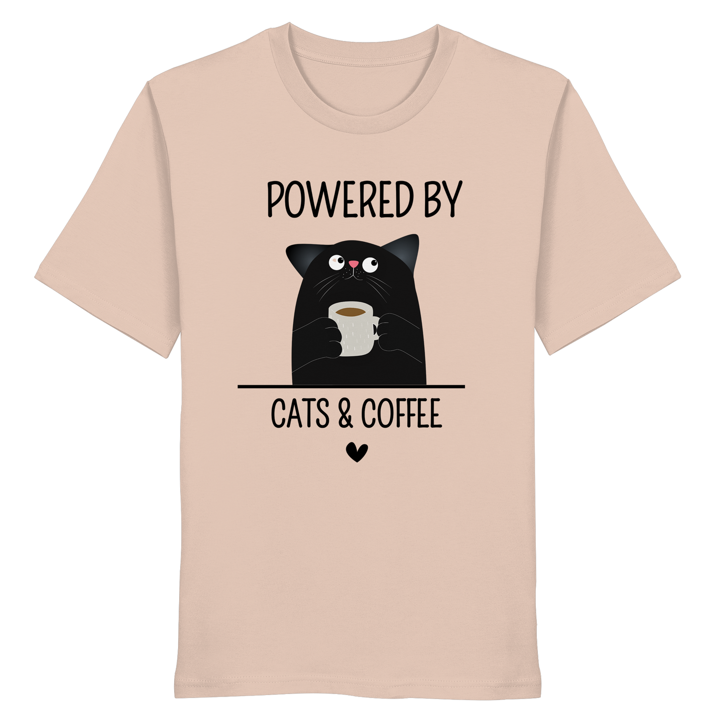 Powered by Cats & Coffee - Organic Statement Shirt  - Organic Shirt