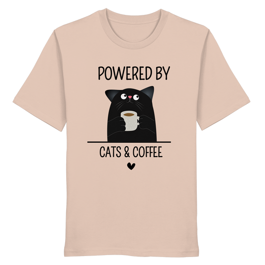 Powered by Cats & Coffee - Organic Statement Shirt  - Organic Shirt
