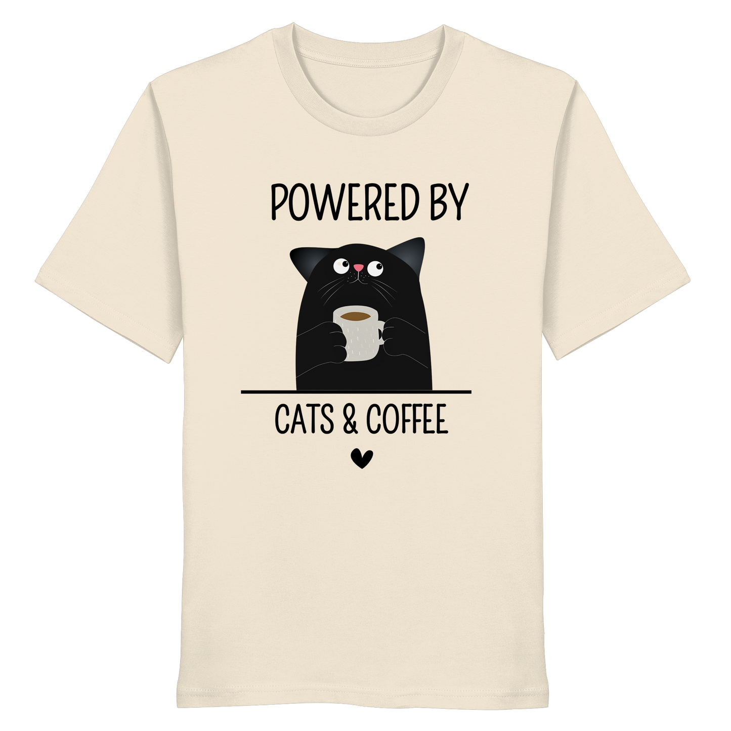 Powered by Cats & Coffee - Organic Statement Shirt  - Organic Shirt