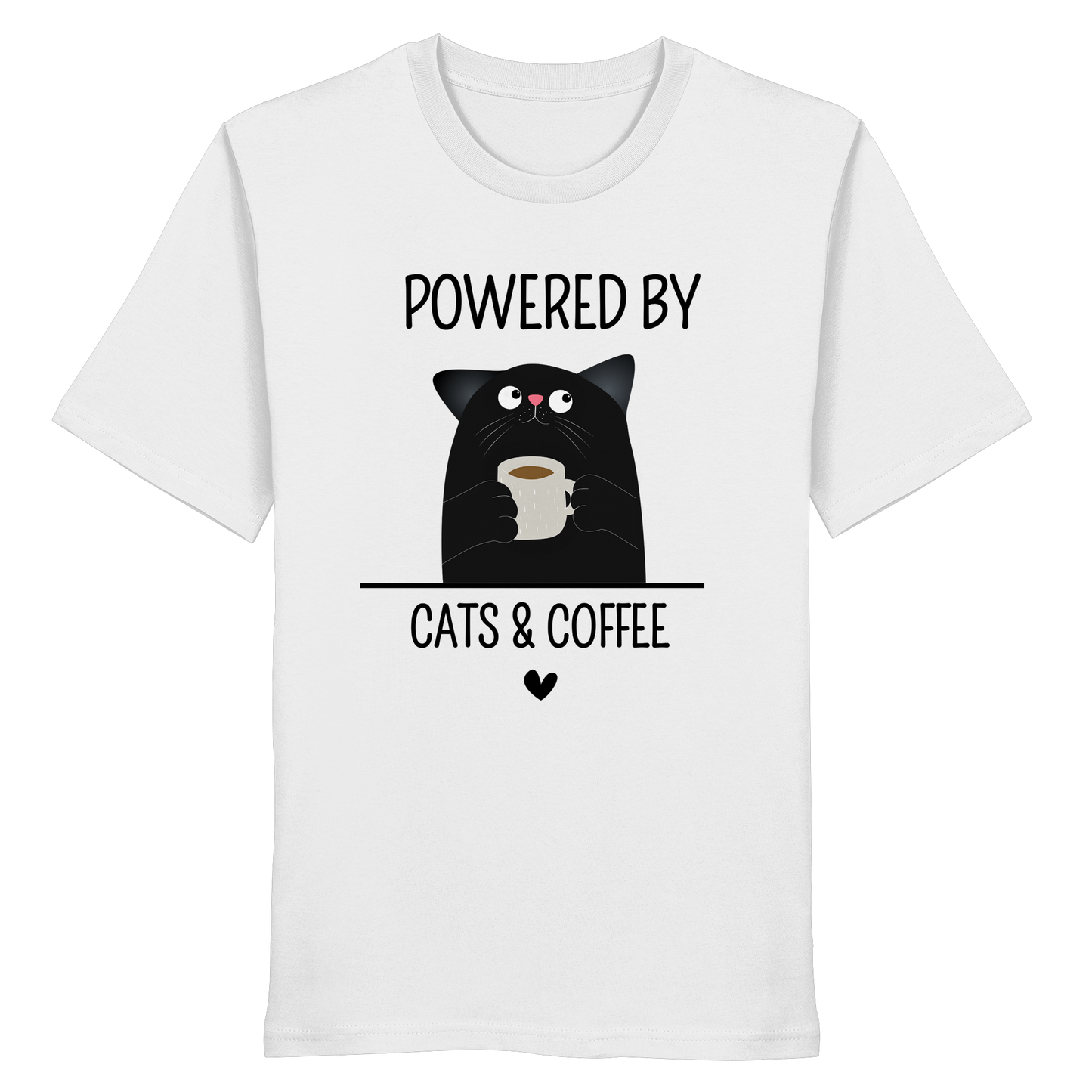 Powered by Cats & Coffee - Organic Statement Shirt  - Organic Shirt